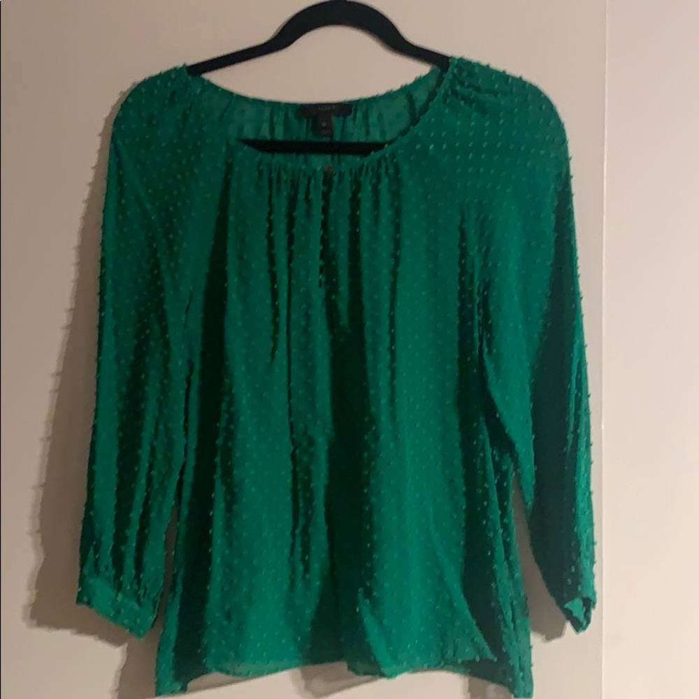 Jcrew emerald green top